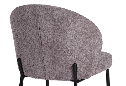 Boucle Modern Metal Fabric Dining Chairs