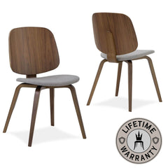 Barkly | Grey, Cocoa Scandinavian Wooden Dining Chairs