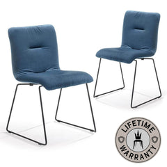 Bartlett | Industrial Teal Velvet Dining Chairs