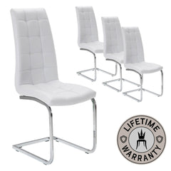 Belair | Modern, Metal PU Leather Dining Chairs