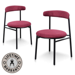 Belvidere | Burgundy, Caramel Grey Upholstered Dining Chairs