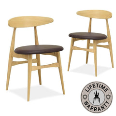 Bertrand | Cream, Black, Mocha Scandinavian Wooden Dining Chairs 