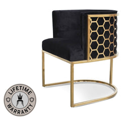 Beverly | Black, Hollywood Style Velvet Dining Chair