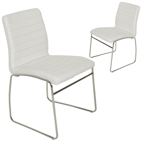 Cole White PU Leather Dining Chairs