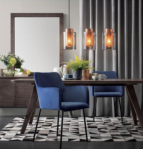 Carine | Grey Contemporary, Blue Velvet Dining Chairs Australia | Set Of 2
