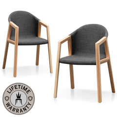 Chadwick | Grey Modern Wooden Dining Chairs With Arms