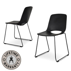 Cole | Black Plastic Metal Modern Dining Chairs | Set Of 4