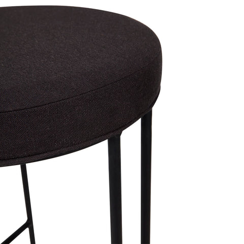 Black fabric bar stools
