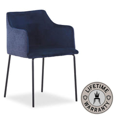 Cooper | Blue, Grey Velvet Modern Dining Chair With Arms