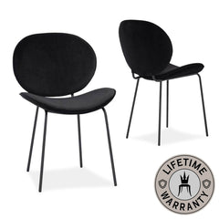 Dunedin | Black, Mid Century Velvet Dining Chairs