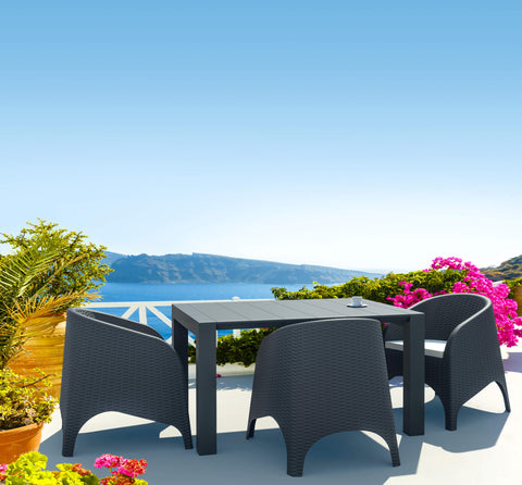 Eden | Coastal, Plastic Outdoor Dining Chair With Arms