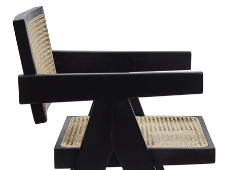 Black Modern Wooden Dining Chairs with arms
