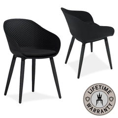 Ellis | Dark Grey, Taupe Plastic Modern Dining Chairs