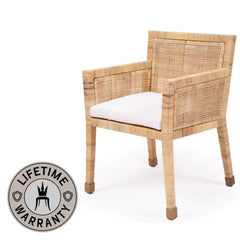 Fantome | Natural Coastal Rattan Dining Chair With Arms