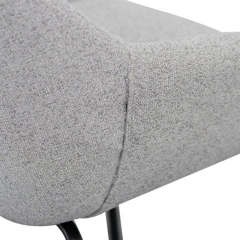 Modern Metal Grey Fabric Dining Chair