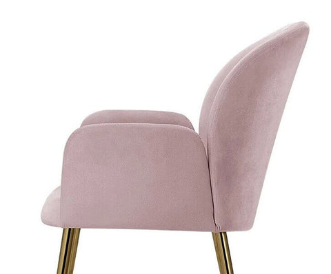 Pink Velvet Dining Chairs With Arms