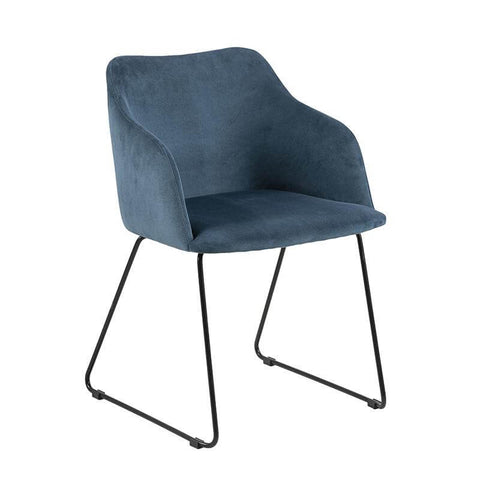 Blue Contemporary Upholstered Dining Chair