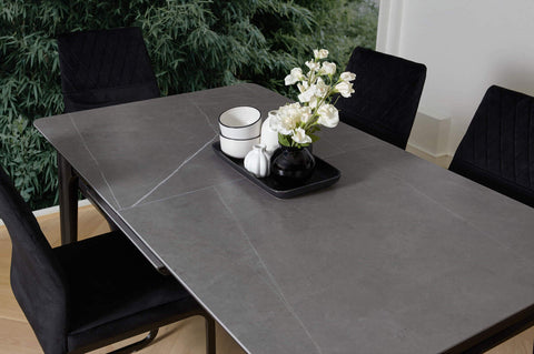 Matte Ceramic Bulgarian Grey 1.8m Extension Dining Table