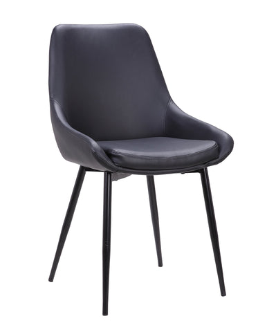 LANGHOLM BLACK, PU LEATHER DINING CHAIR