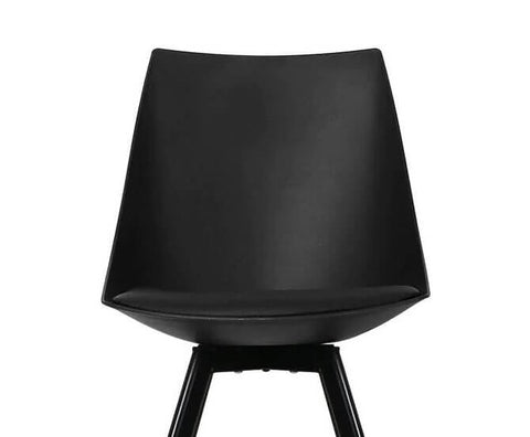 Black Plastic PU Leather Dining Chairs