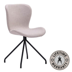 Macan | Sand Upholstered Metal Modern Dining Chair