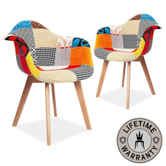 Marlo Version 2 | Multi Coloured, Upholstered, Wooden Dining Chairs