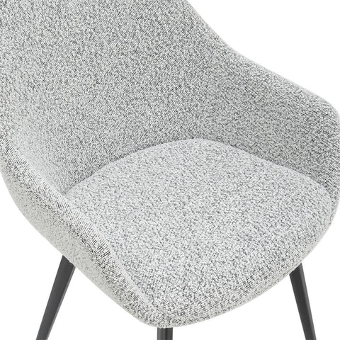 Boucle Fabric Dining Chairs With Arms