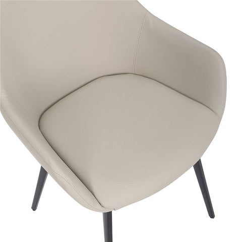 Light Grey Leather Dining Chair