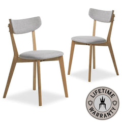 Maverick | Light Grey, Mid Century Wooden Dining Chairs