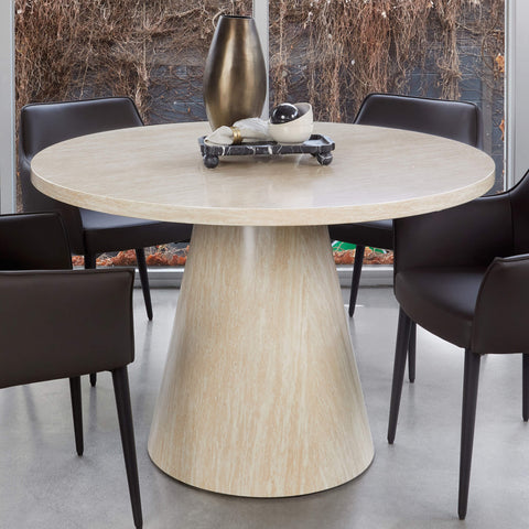 French Fawn Modern 120cm Wooden Round Dining Table