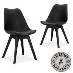 Minerva | Black, PU Leather, Scandinavian Dining Chairs Australia 