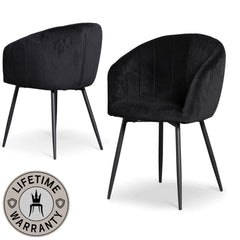 Nero | Modern Black Velvet Dining Chairs