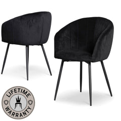 Nero | Modern, Metal, Black Velvet Dining Chairs