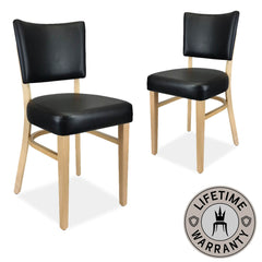 Salamanca Version 1 | Black Leather Wooden Dining Chairs