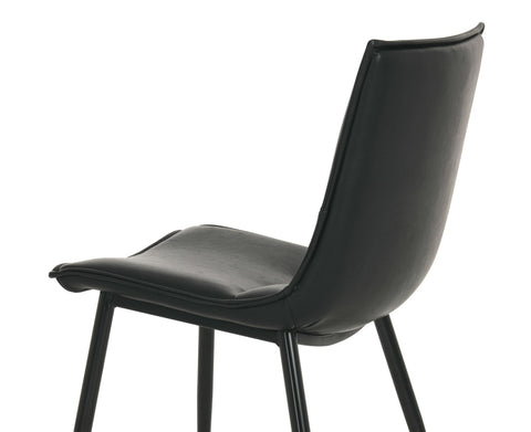 Modern Black PU Leather Dining Chair;