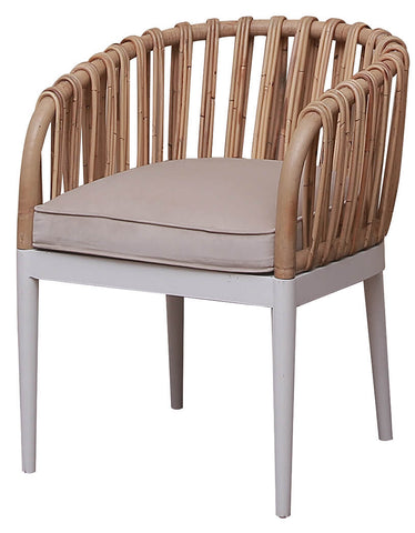 Coastal Wooden Dining Chair With Arms