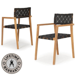 Somers | Black Dining Chairs, Natural Coastal Wooden Outdoor Dining Chairs Au