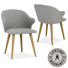 Spencer | Grey, Dark Grey, Blue Mid Century Wooden Dining Chairs | Set Of 2