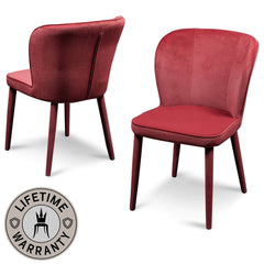 Sutton | Ruby Red, Grey Fabric Velvet Dining Chairs
