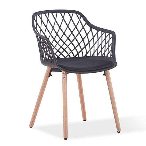 Velvet Wooden Dining Chair With Arms