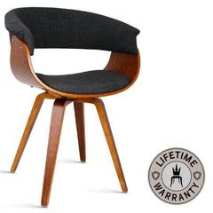 Allyn | Grey, Charcoal Grey Velvet Wooden Dining Chair