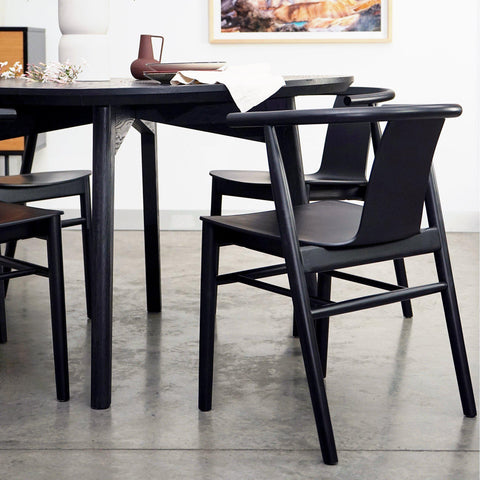 Archer | Black, Scandinavian Chairs, Wooden Dining Chairs | Set Of 2