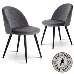Cayenne | Dark Grey Dining Chairs, Velvet Dining Chairs