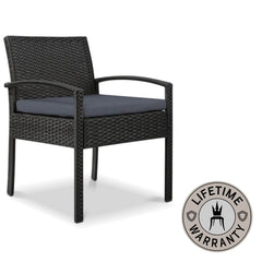 Whitehaven | Black, Rattan, With Arms, Coastal, Outdoor Dining Chair