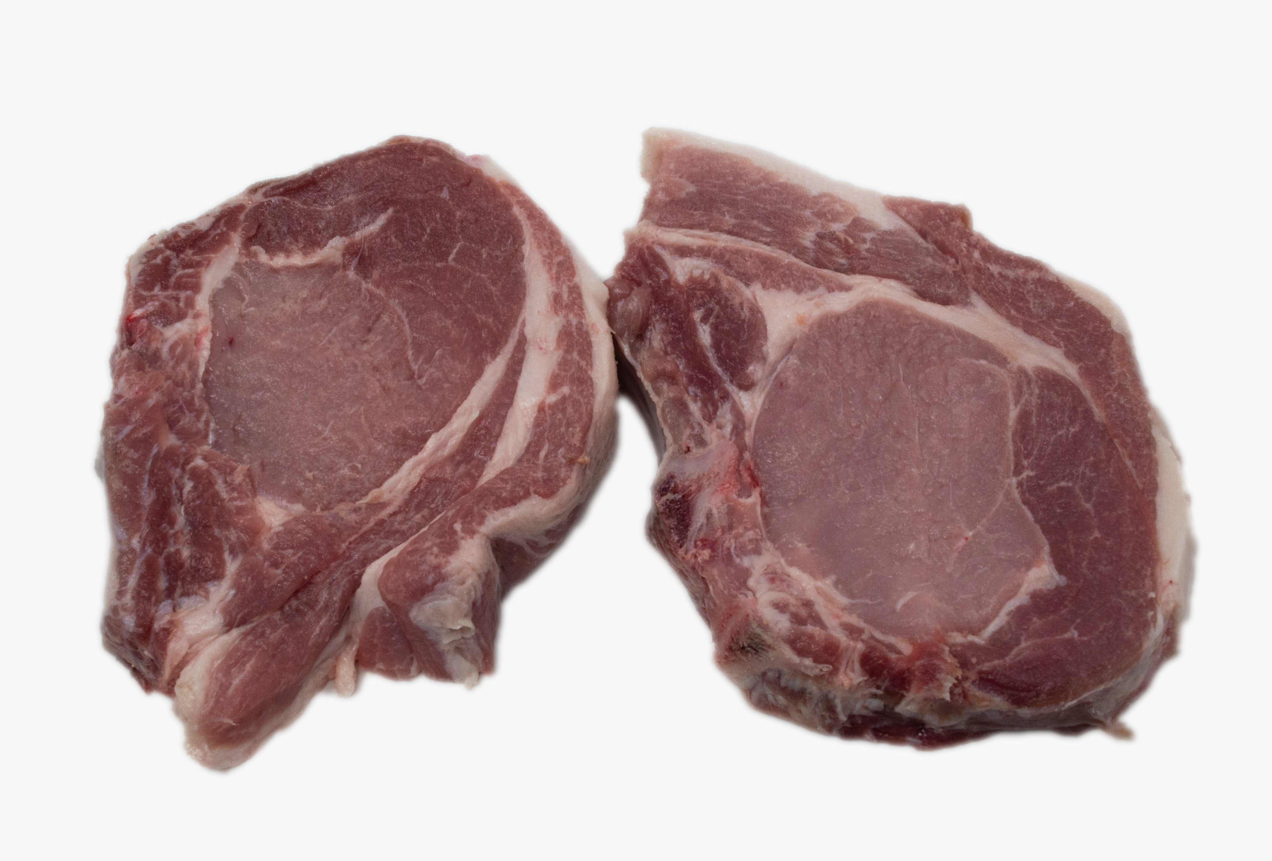 Pork Bone In Rib End Chops 2 Per Package 14oz 400 Grams Rowe Farms Online