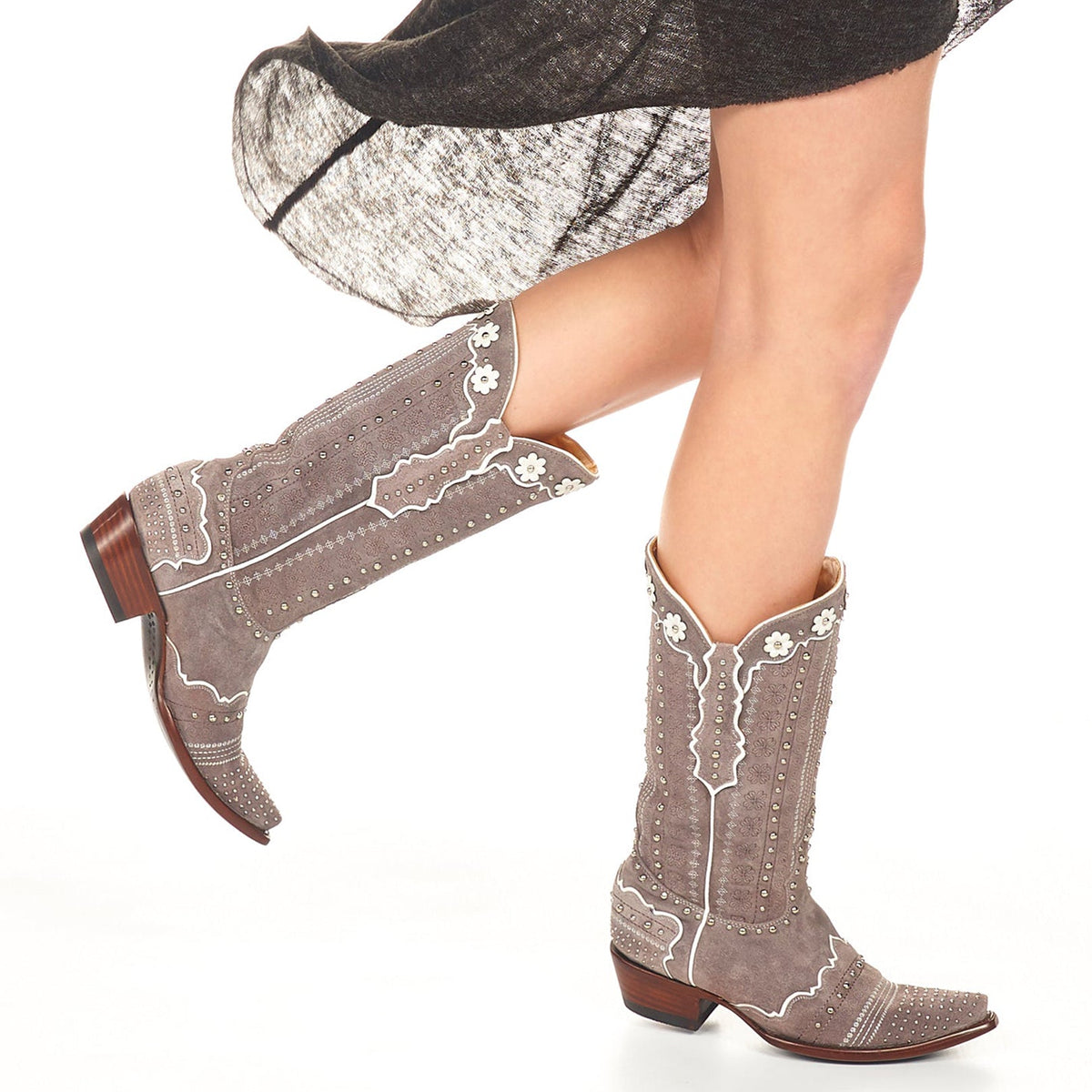 Delma crystal-embellished embroidered leather cowboy boots