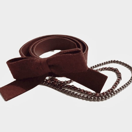 Chanel 1990s 31 Rue Cambon Black Leather Chain Belt – Vintage by Misty