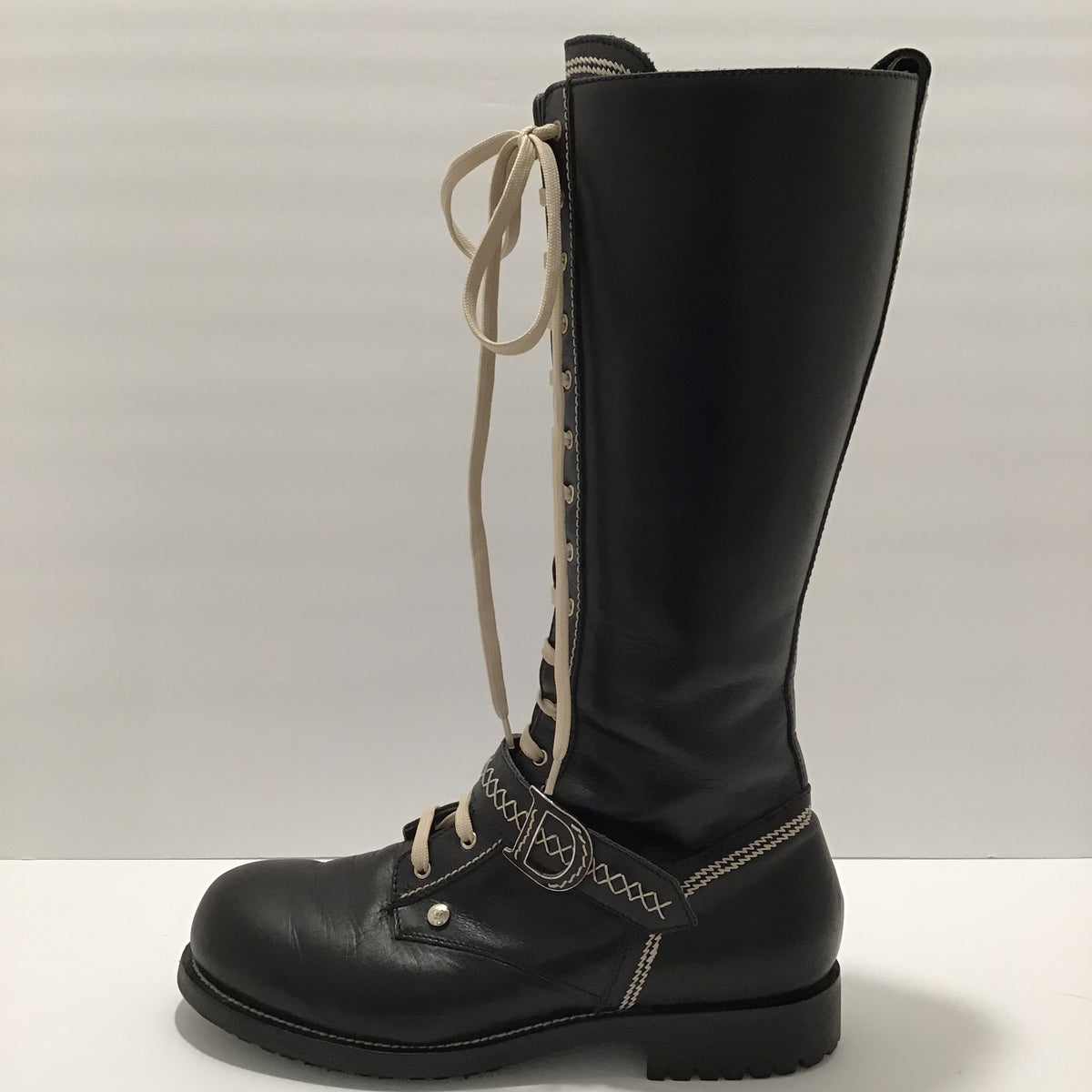 Christian Dior Black Combat Boots Sz 38.5 (8.5) Cris Consignment