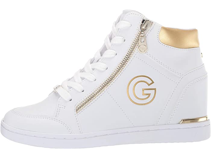 tenis guess blancos con dorado