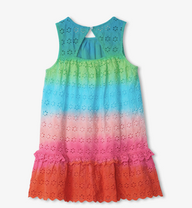Hatley Gradient Rainbow Woven Ruffle Dress